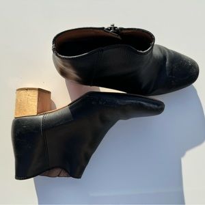 Madewell side zip black leather ankle boot Women’s 7